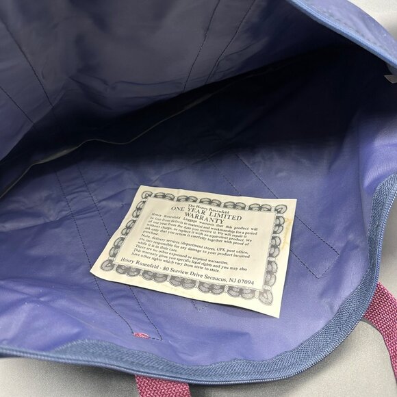 Vintage Travel Duffle Bag Luggage Gloria Vanderbilt Navy Burgundy 1980s Nylon - Picture 4 of 12